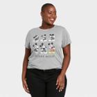 Women's Disney Mickey Mouse Plus Size Short Sleeve Graphic T-shirt - Gray