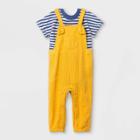 Baby Boys' Gauze Bubble Overalls Top & Bottom Set - Cat & Jack Mustard