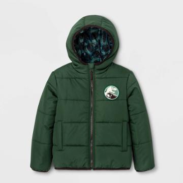 Dreamwave Boys' Jurassic Park Puffer Jacket - Green