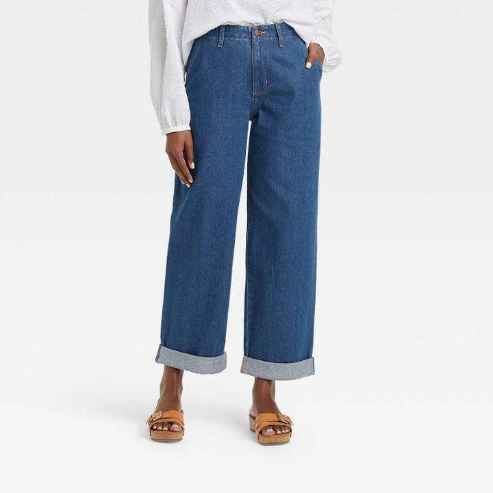Women's High-rise Relaxed Straight Jeans - Universal Thread Dark Wash