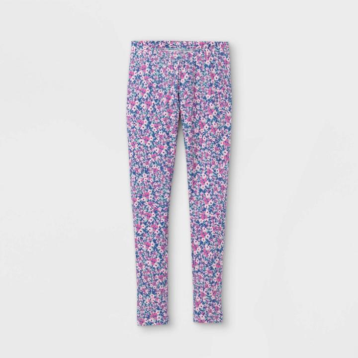 Girls' Floral Leggings - Cat & Jack Violet