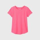 Girls' Short Sleeve Sparkle T-shirt - Cat & Jack Neon Pink