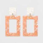 Sugarfix By Baublebar Two-tone Clear Acrylic Hoop Earrings - Blush Pink, Women's