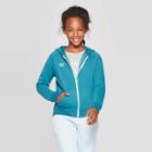 Umbro Girls' Tulip Back Fleece Full Zip Hoodie - Jade Green Xl, Girl's, Green Green