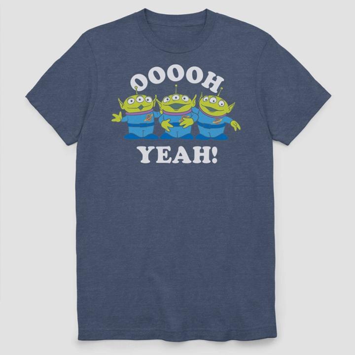 Men's Disney Toy Story Little Aliens Oh Yeah Short Sleeve Graphic T-shirt - Navy Heather S, Men's, Size: