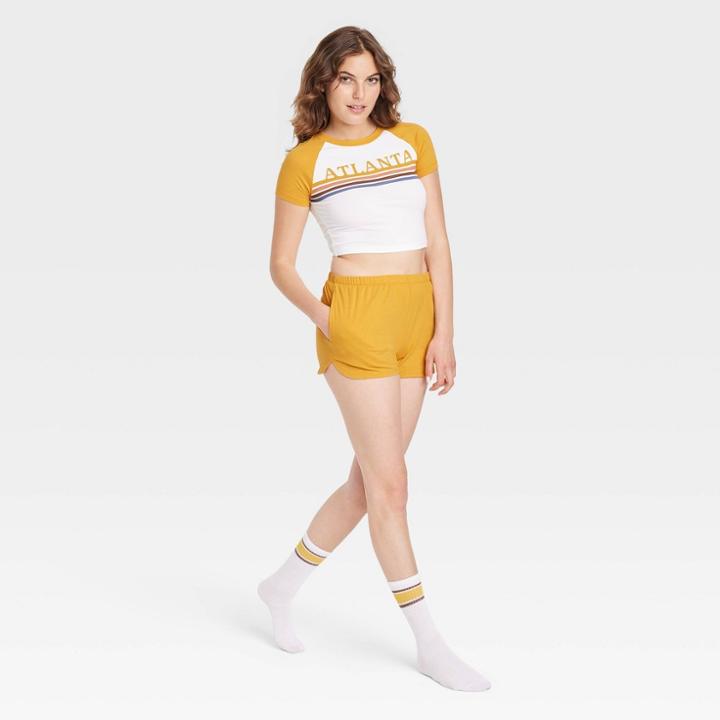Women's 3pc Socks And Pajama Set - Colsie Dark Yellow