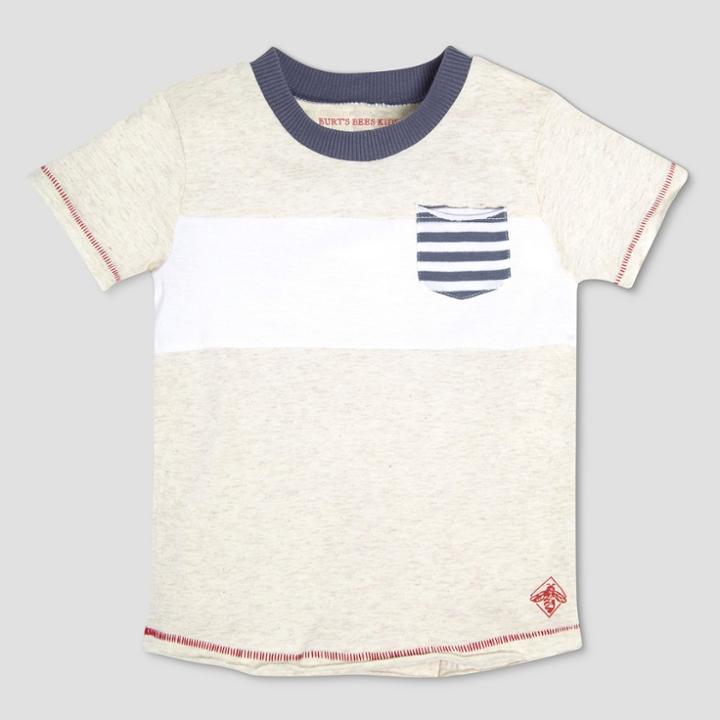 Burt's Bees Baby Toddler Boys' Insert Pocket Short Sleeve T-shirt - Beige