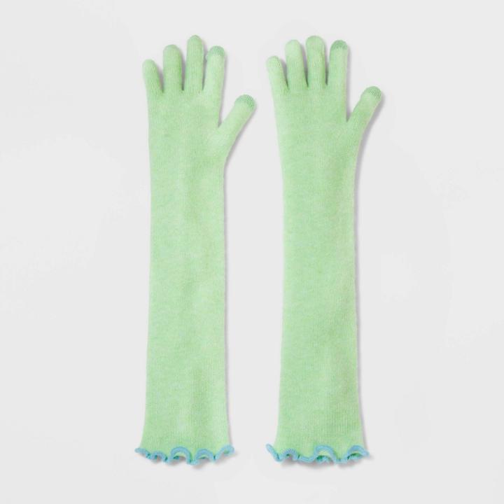 Women's Long Knit Gloves - Wild Fable Green