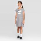 Girls' Panda Knit Dress - Cat & Jack Gray