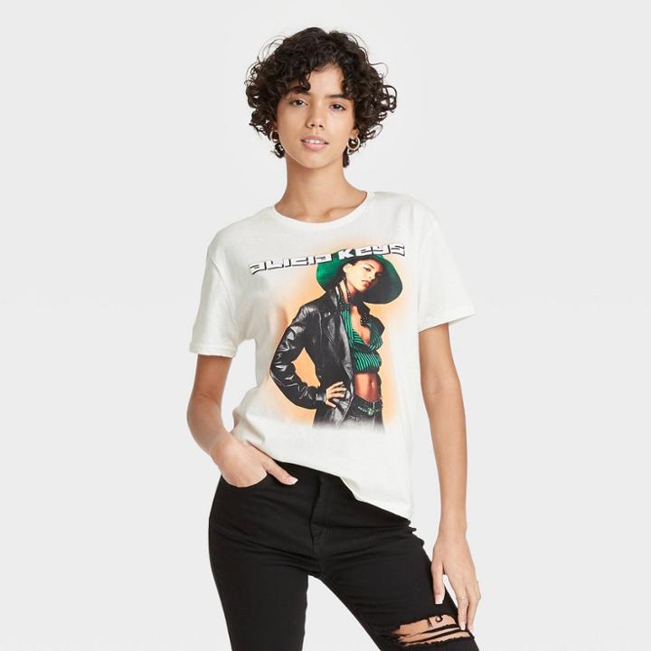 Women's Alicia Keys Short Sleeve Graphic T-shirt - Cream