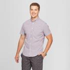 Men's Plaid Slim Fit Short Sleeve Soft Wash Button-down Shirt - Goodfellow & Co Pretend Purple