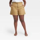 Women's Plus Size High-waisted Shorts - Who What Wear Light Brown