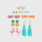 Girls' 9pk Summer Fruit Earring Set - Cat & Jack