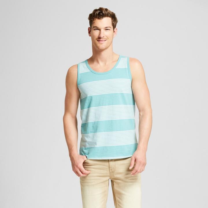 Men's Striped Standard Fit Novelty Tank Top - Goodfellow & Co High Tide