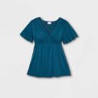 Maternity Flutter Short Sleeve Knit Top - Isabel Maternity By Ingrid & Isabel Blue