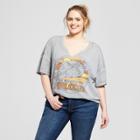Women's Star Wars Plus Size Short Sleeve Sunset Falcon Graphic T-shirt (juniors') Gray
