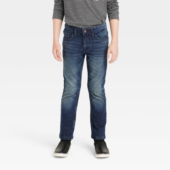 Boys' Super Stretch Slim Jeans - Cat & Jack Dark Wash