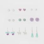 Girls' 9pk Mint Dangle Earrings - Cat & Jack One Size,