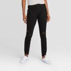 Women's Mid-rise Distressed Skinny Ankle Jeans - Universal Thread Black
