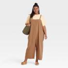 Women's Plus Size Utility Cropped Jumpsuit - Universal Thread Rust