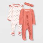 Baby Girls' 2pk Rainbow Sleep N' Play With Headwrap - Cloud Island