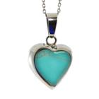 Distributed By Target Sterling Silver Pendant With Inlay Heart - Turquoise