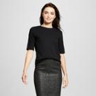 Women's Short Elbow Sleeve T-shirt - Who What Wear Black