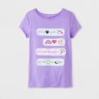 Girls' Adaptive Short Sleeve Emoji Graphic T-shirt - Cat & Jack Purple