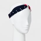 Target Star And Stripe Print Twist Front Jersey With Stripe Print Covered Elastic Back Head Wrap,