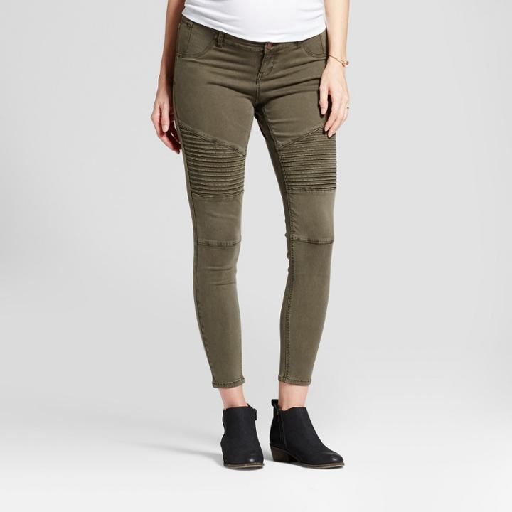 Maternity Inset Panel Utility Jeggings - Isabel Maternity By Ingrid & Isabel Olive 12, Women's, Green