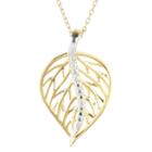 Women's Journee Collection Spine Leaf Pendant Necklace In Sterling Silver - Gold