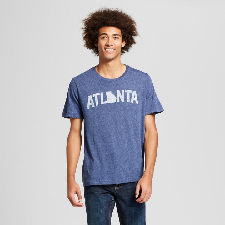Men's Atlanta State Short Sleeve Crew Neck T-shirt - Awake - Navy