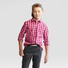 Boys' Long Sleeve Button-down Shirt - Cat & Jack Pink
