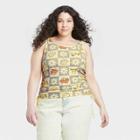 Women's Rugrats Cinched Cropped Graphic Tank Top - Yellow