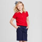 Girls' Short Sleeve Stain Release Uniform Polo Shirt - Cat & Jack Red