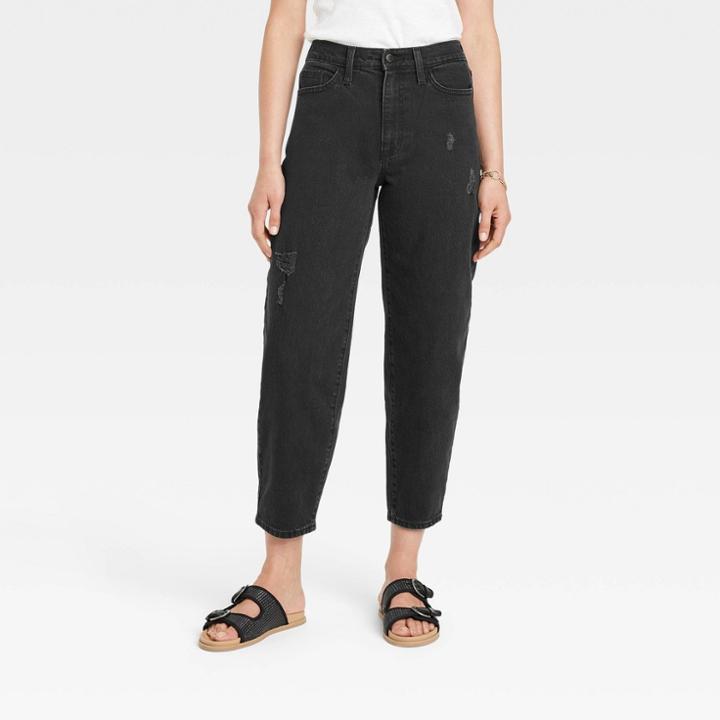 Women's High-rise Balloon Jeans - Universal Thread Black
