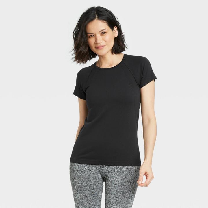 Women's Seamless Short Sleeve T-shirt - All In Motion Black