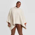 Women's Plus Size Turtle Neck Pullover Sweater - A New Day Oatmeal