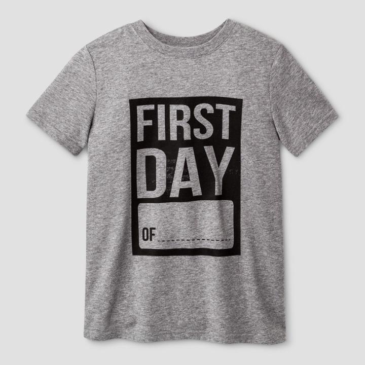 Boys' First Day Of Graphic Short Sleeve T-shirt - Cat & Jack Gray