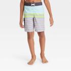 Boys' Striped Board Shorts - Cat & Jack Gray