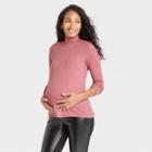 The Nines By Hatch Long Sleeve Turtleneck Maternity Blouse Rose Pink