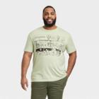 Men's Big & Tall Regular Fit Peanuts Short Sleeve T-shirt - Goodfellow & Co Green