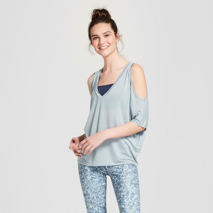 Women's Cold Shoulder Drape Top - Joylab Arona Gray