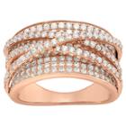 Tiara 2.15 Ct. T.w. Curved X Cubic Zirconia Ring In 14k Gold Over Silver - (6), Girl's, Rose