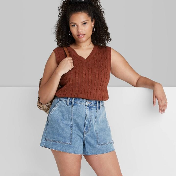 Women's Plus Size V-neck Sweater Vest - Wild Fable Coffee