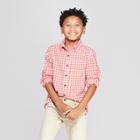 Boys' Gingham Long Sleeve Button-down Shirt - Cat & Jack Red