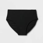 Girls' Ribbed High-waist Bikini Swim Bottom - Art Class Black