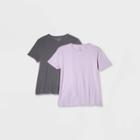 Pair Of Thieves Men's Super Soft 2pk Classic Crew Pajama T-shirt - Gunmetal/lavender