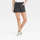 Women's Mid-rise Tie Waist Utility Shorts - Universal Thread Gray