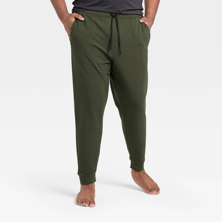 Men's Soft Gym Pants - All In Motion Olive Green S, Men's, Size: Small, Green Green